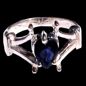 Bijoux indiens - Bague indienne Saphir d'eau (Iolite)