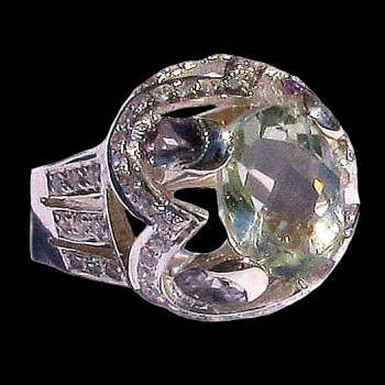 Bijoux indiens - Création Bague Améthyste-Quartz Vert