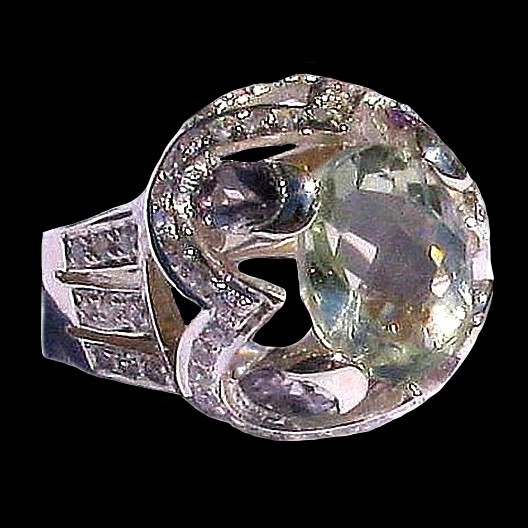 Bijoux indiens - Création Bague Améthyste-Quartz Vert