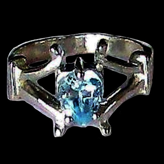 Bague indienne argent et Topaze - Bijoux indiens