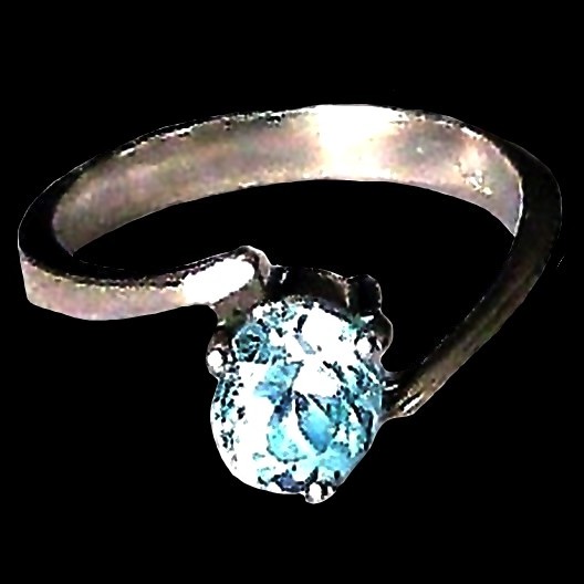 Bague indienne argent et Topaze - Bijoux indiens