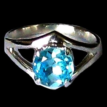 Bague indienne argent et Topaze - Bijoux indiens