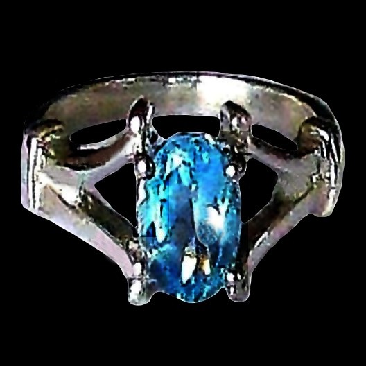 Bague indienne argent et Topaze - Bijoux indiens