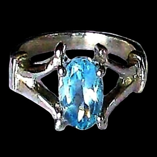 Bague indienne argent et Topaze - Bijoux indiens