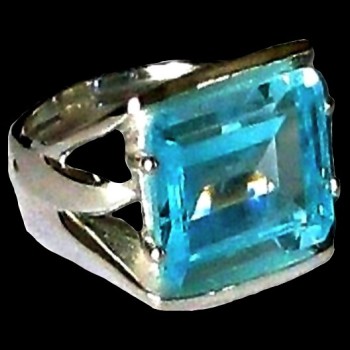 Bague indienne argent et Topaze - Bijoux indiens