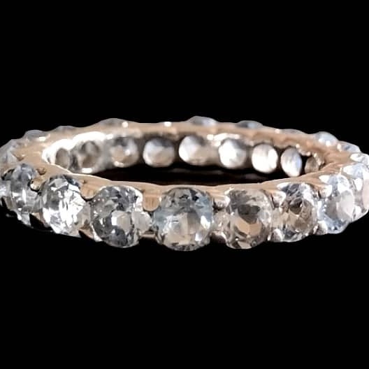 Bijoux indiens - Bague indienne rhodiée Topaze