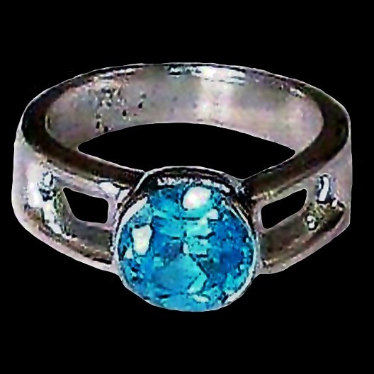 Bague indienne argent et Topaze - Bijoux indiens