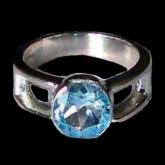 Bague indienne argent et Topaze - Bijoux indiens