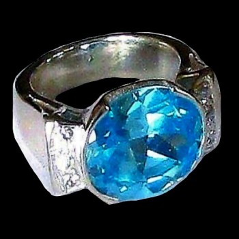 Bague indienne argent et Topaze - Bijoux indiens