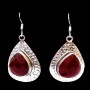 Bijoux indiens - Boucles d'Oreilles indiennes calcédoine rouge