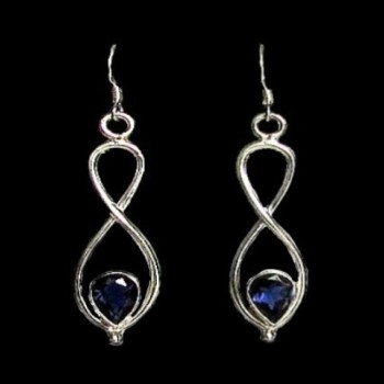 Bijoux indiens - Boucles d'Oreilles indiennes Saphir d’eau