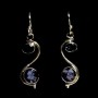 Bijoux inde - Boucles d'oreilles indiennes argent et saphir d'eau