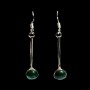 Bijoux indiens argent - Boucles d'Oreilles indiennes Malachite