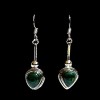 Bijoux indiens argent - Boucles d'Oreilles indiennes Malachite