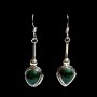 Bijoux indiens argent - Boucles d'Oreilles indiennes Malachite