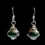 Bijoux indiens argent - Boucles d'Oreilles indiennes Malachite