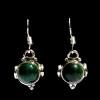 Bijoux indiens argent - Boucles d'Oreilles indiennes Malachite