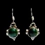 Bijoux indiens argent - Boucles d'Oreilles indiennes Malachite