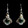 Bijoux indiens argent - Boucles d'Oreilles indiennes Malachite