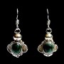 Bijoux indiens argent - Boucles d'Oreilles indiennes Malachite
