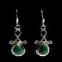 Bijoux indiens argent - Boucles d'Oreilles indiennes Malachite