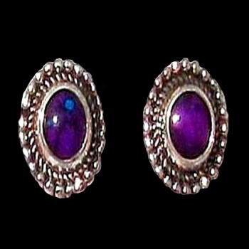 Bijoux indiens argent - Boucles d'Oreilles indiennes Jaspe