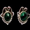 Bijoux indiens argent - Boucles d'Oreilles indiennes Malachite