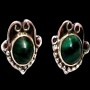 Bijoux indiens argent - Boucles d'Oreilles indiennes Malachite