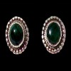 Bijoux indiens argent - Boucles d'Oreilles indiennes Malachite