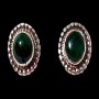 Bijoux indiens argent - Boucles d'Oreilles indiennes Malachite