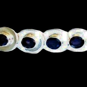 Bijoux indiens argent - Bracelet indien Iolite (Saphir d'Eau)