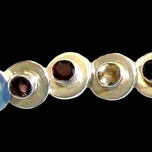 Bijoux indiens argent - Bracelet indien avec pierres