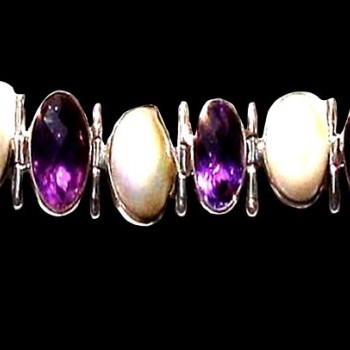 Bijoux indiens argent - Bracelet indien avec pierres