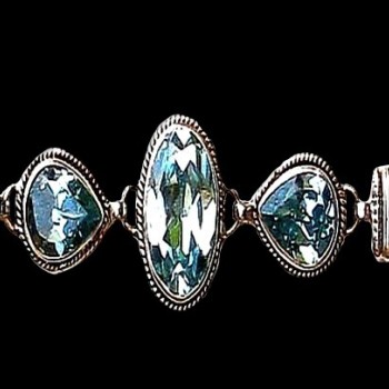 Bracelet indien argent Topaze - Bijoux indiens