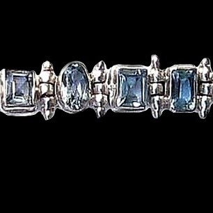 Bracelet indien argent Topaze - Bijoux indiens