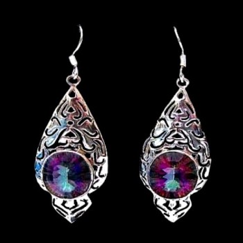 Bijoux indiens - Boucles d'Oreilles indiennes Topaze mistik