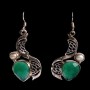 Bijoux indiens - Boucles d'Oreilles indiennes onyx verte