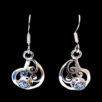 Boucles d'Oreilles indiennes argent Topaze - Bijoux indiens