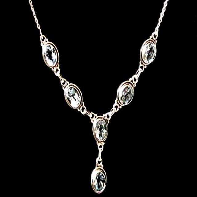 Collier indien argent Topaze - Bijoux indiens