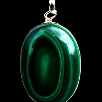 Bijoux indiens argent - Pendentif indien Malachite
