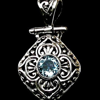 Pendentif indien argent Topaze - Bijoux indiens