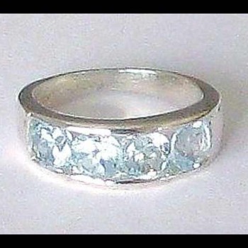 Bague indienne argent et Topaze - Bijoux indiens