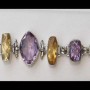 Bijoux indiens argent - Bracelet indien Améthyste et Citrine
