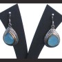 Bijoux indiens - Boucles d'Oreilles indiennes Calcédoine bleue