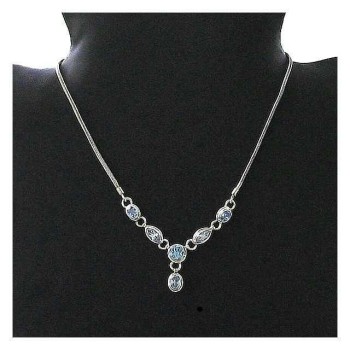 Collier indien argent Topaze - Bijoux indiens