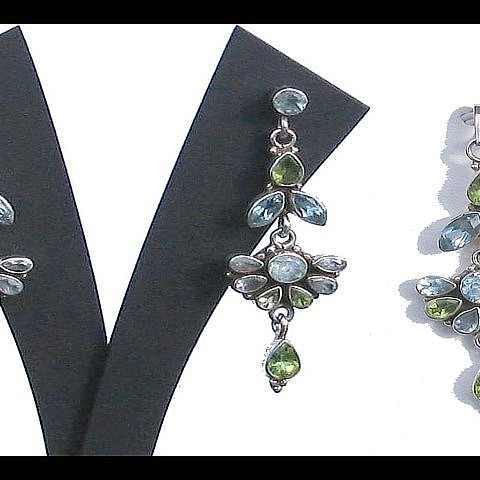 Parure indienne argent Topaze - Bijoux indiens