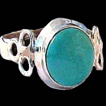 Turquoise - Bague indienne argent Turquoise - Bijoux Inde