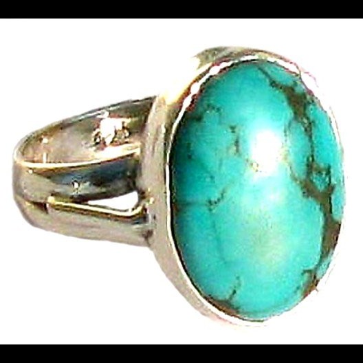 Turquoise - Bague indienne argent Turquoise - Bijoux Inde