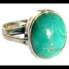 Turquoise - Bague indienne argent Turquoise - Bijoux Inde