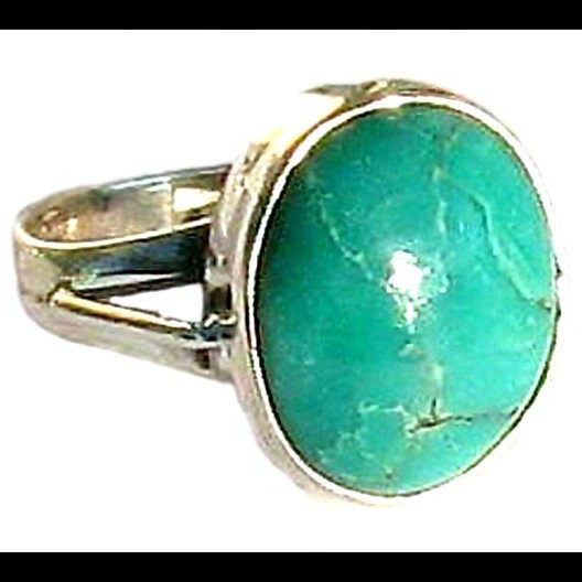 Turquoise - Bague indienne argent Turquoise - Bijoux Inde